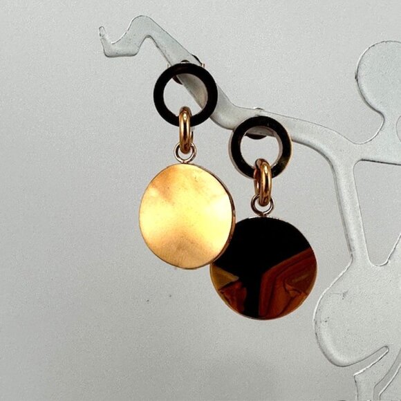 Chick Round Disc Pierced Earrings - Picture 1 of 2